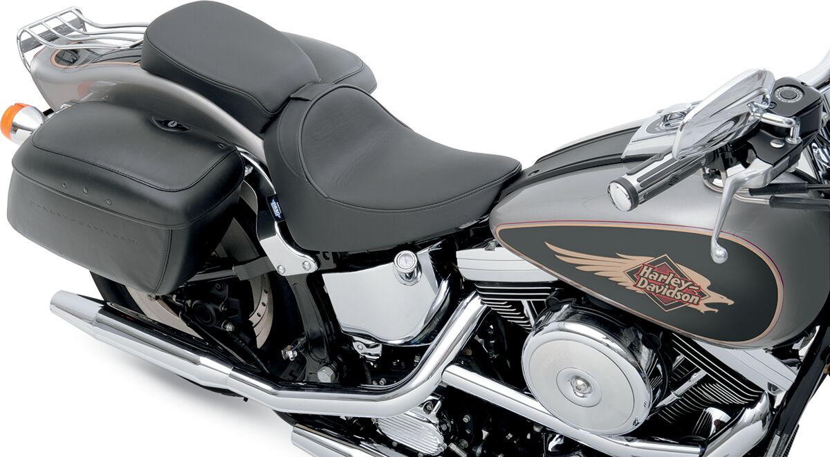 Drag Specialties Seats Seat Solo W/Optional Ez Glide Backrest Front With Driver Backrest Receptacle Vinyl Black Seat Drag Specialties