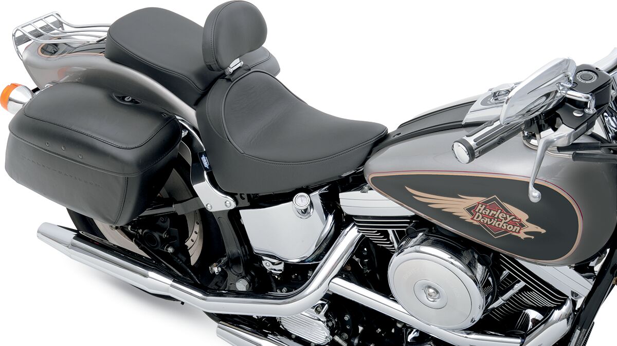 Drag Specialties Seats Seat Solo W/Optional Ez Glide Backrest Front With Driver Backrest Receptacle Vinyl Black Seat Drag Specialties