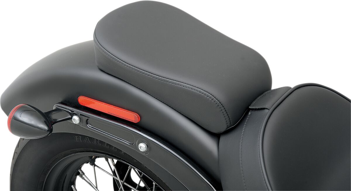 Drag Specialties Seats Pillion Pad Wide Rear Smooth Leather Black Seat Drag Specialties