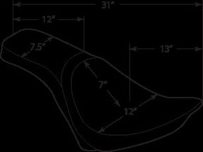 Drag Specialties Seats Seat Predator 2 Up Standard Rear Smooth Vinyl Black Seat Drag Specialties
