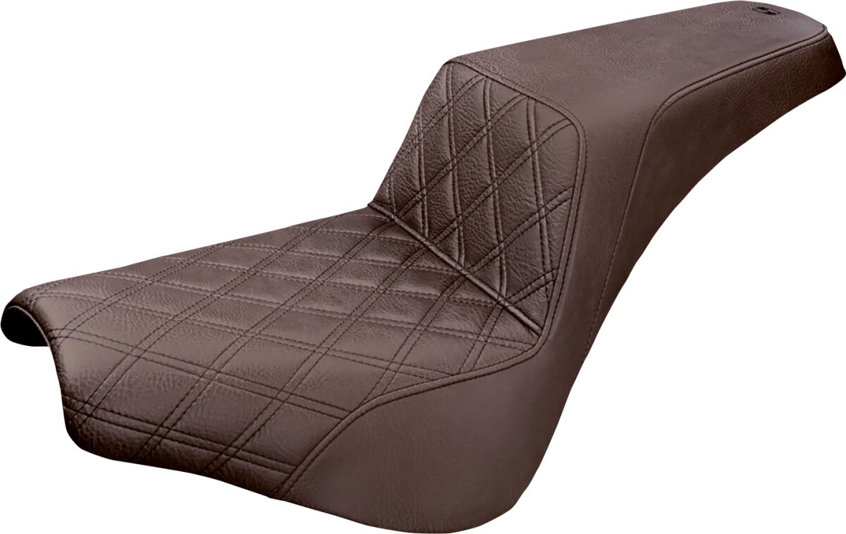 Saddlemen Step Up Front LS Seat, Brown - 18+ Softail (Street Bob FXBB/S, Standard FXST) Seat Saddlemen
