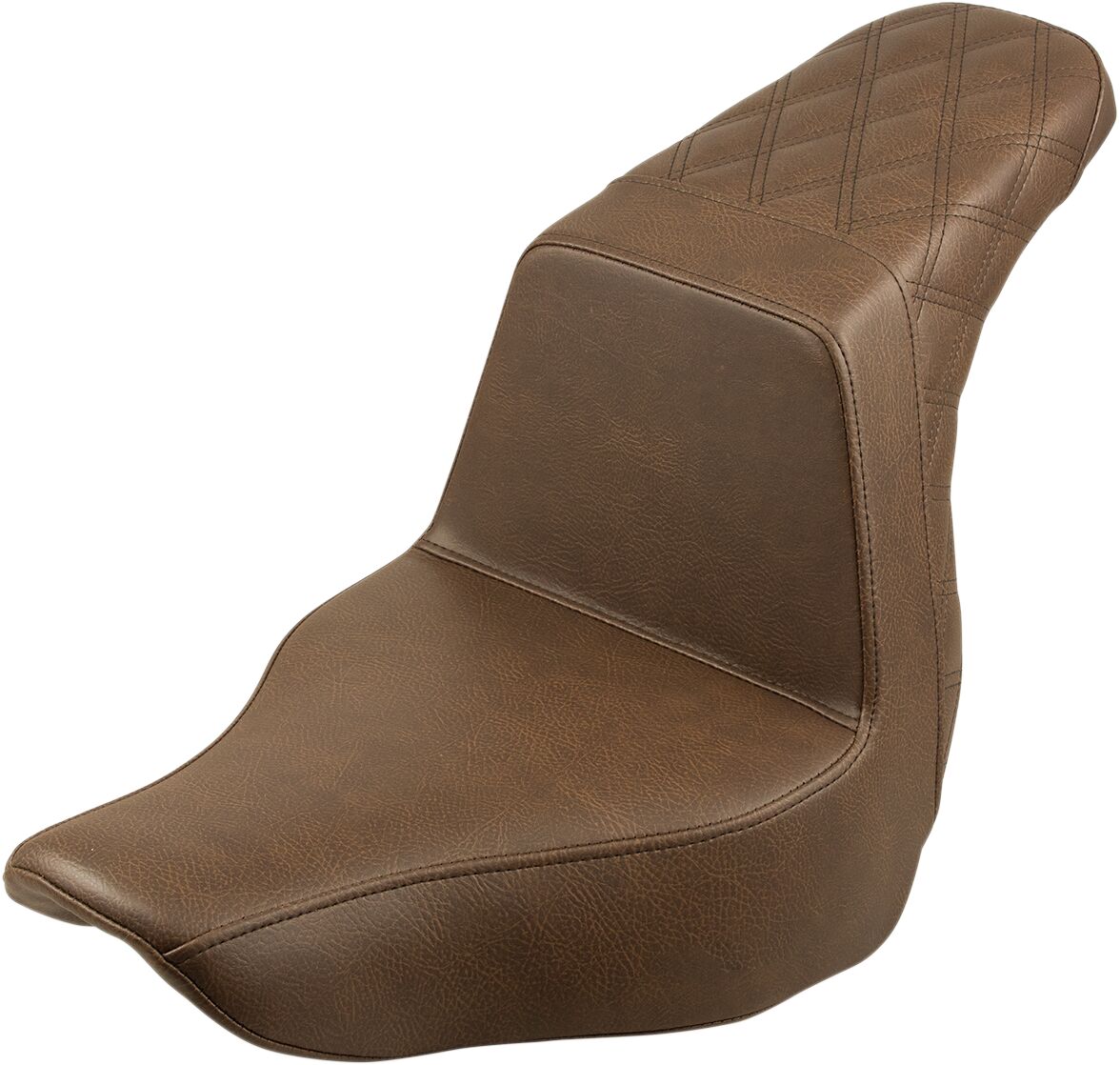 Saddlemen Step Up Rear LS Seat, Brown - 18+ Softail (Low Rider FXLR/FXLRS/FXLRST, Sport Glide FLSB) Seat Saddlemen