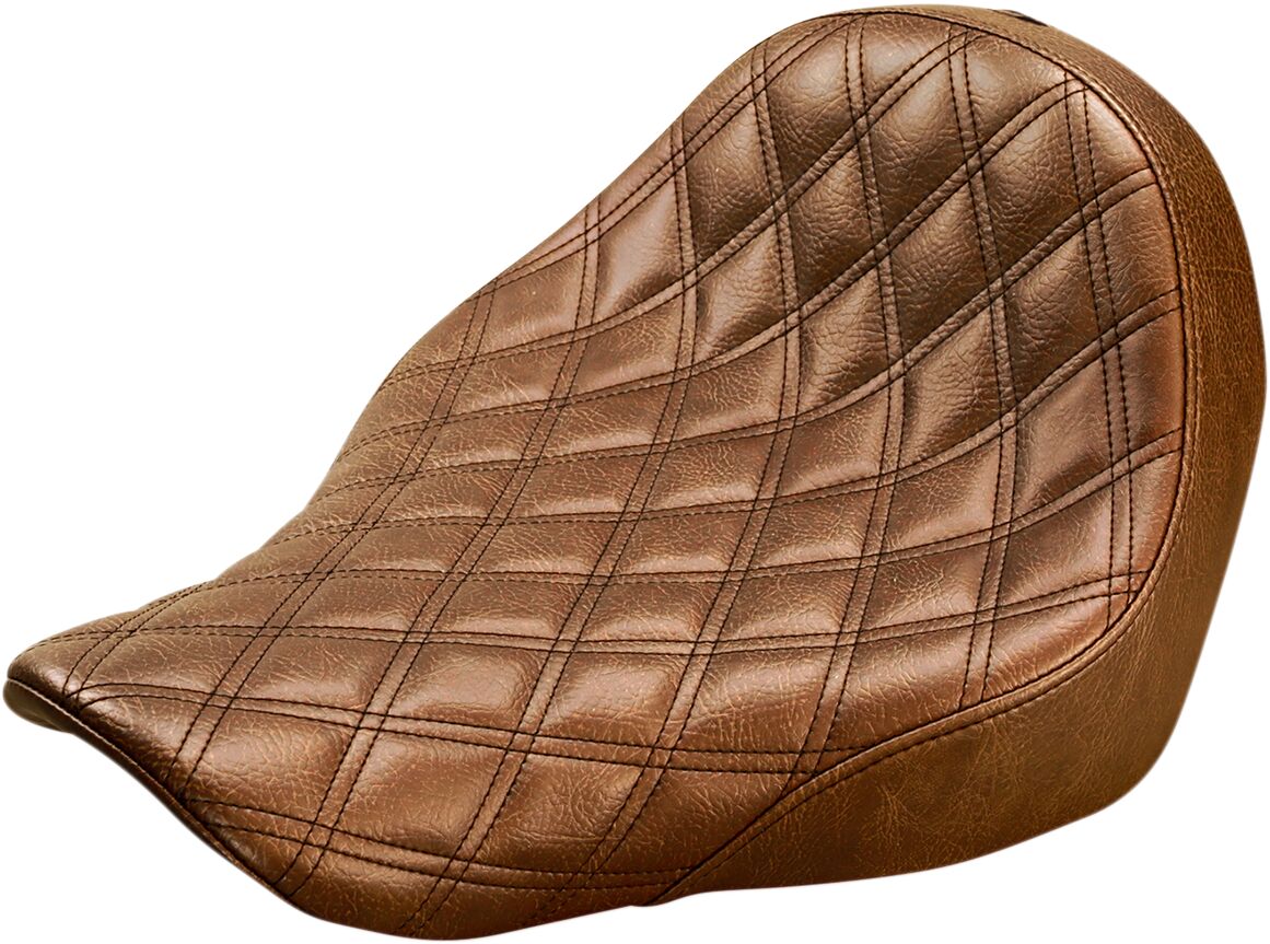 Saddlemen Renegade LS Solo Seat, Brown - 18+ Softail (Low Rider FXLR/FXLRS/FXLRST, Sport Glide FLSB) Seat Saddlemen