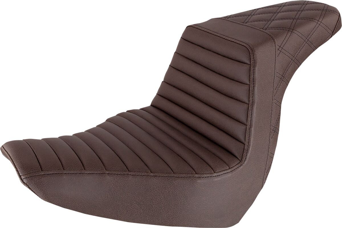 Saddlemen Step Up Front TR & Rear LS, Brown - 18+ Softail (Low Rider FXLR/FXLRS/FXLRST & Sport Glide FLSB) Seat Saddlemen