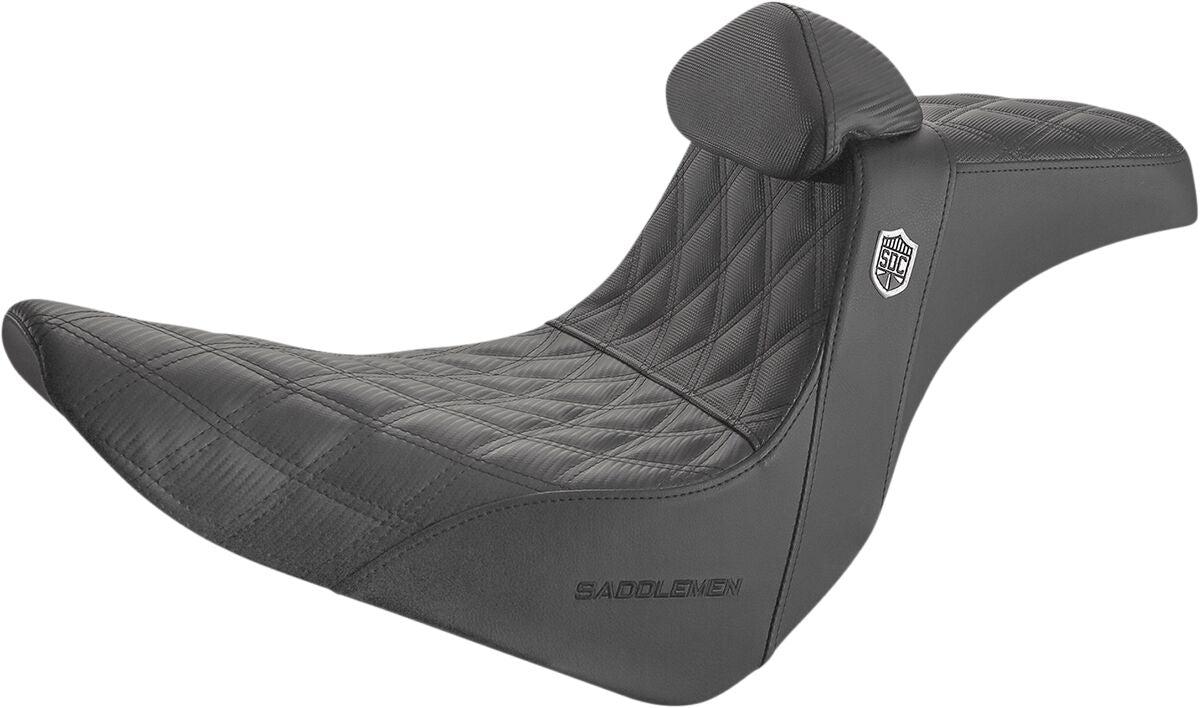 Saddlemen SDC Pro Series Performance Gripper Seat - 18+ Softail Seats Saddlemen Black With Backrest 18+ FXLR / FXLRS / FLSB