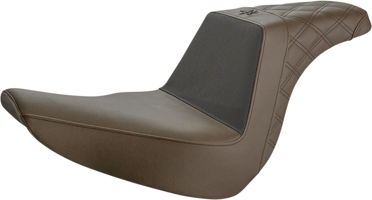 Saddlemen Unknown Industries Pro Series Performance Gripper Seat, Brown - 18+ Softail (FXLR, FXLRS Lowrider, FLSB Sport Glide) Seat Saddlemen