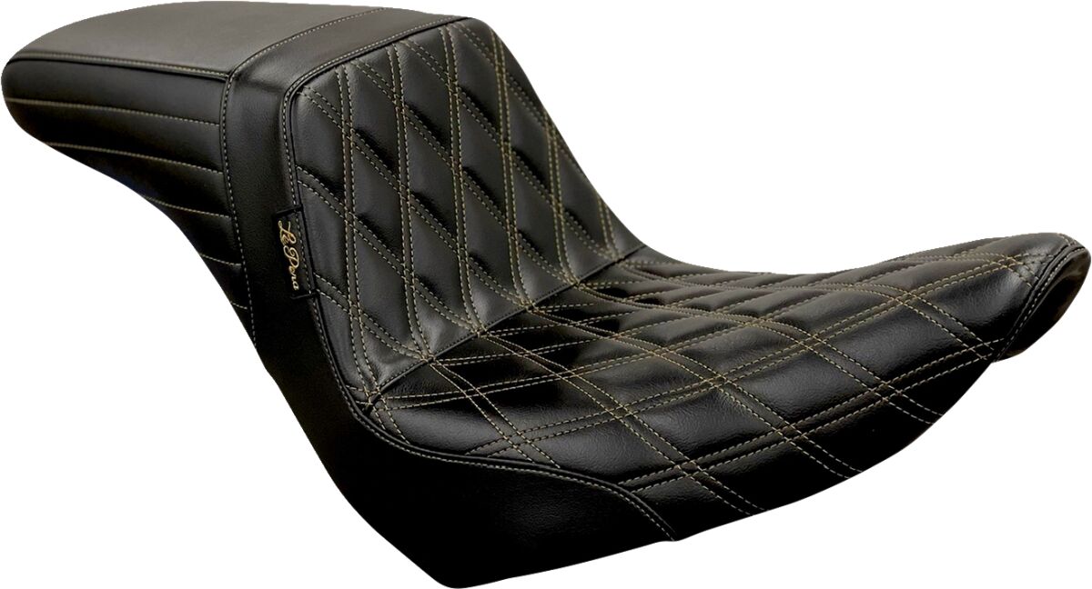 Le Pera Kickflip Double Diamond Chestnut Seat - 18+ Softail (Low Rider) Seat Le Pera