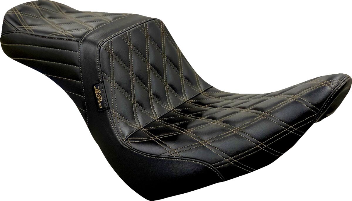 Le Pera Tailwhip Double Diamond Chestnut Seat - 18+ Softail (Low Rider) Seat Le Pera
