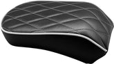 Le Pera Pillion Bare Bones Diamond Black With White Stitch - 18+ Softail (FLHC & FLDE) Seat Le Pera