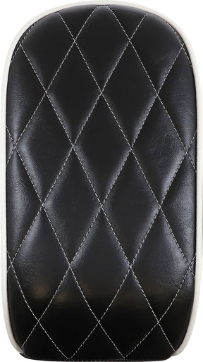 Le Pera Pillion Bare Bones Diamond Black With White Stitch - 18+ Softail (FXBB & FLSL) Seat Le Pera