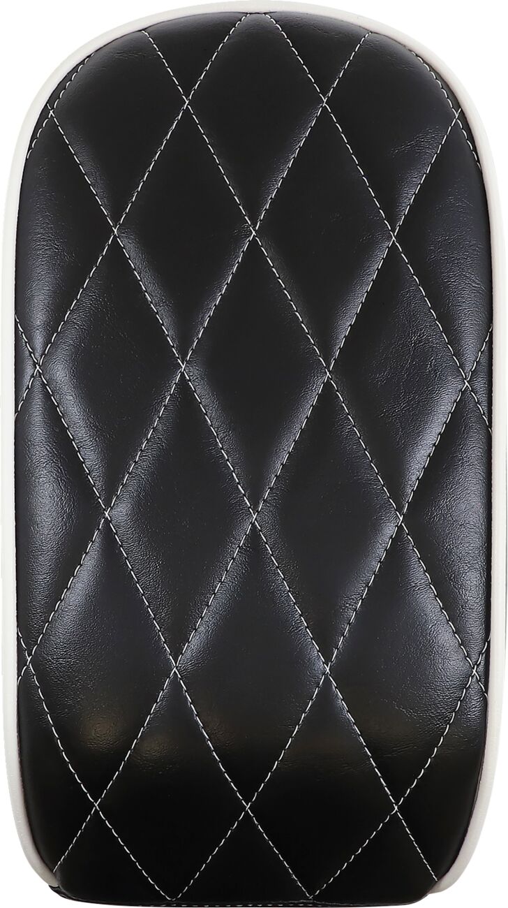 Le Pera Pillion Bare Bones Diamond Black With White Stitch - 18+ Softail (FXBB & FLSL) Seat Le Pera