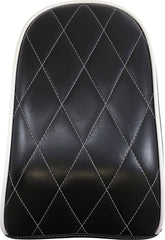 Le Pera Pillion Bare Bones Diamond Black With White Stitch - 18+ Softail (FXBR) Seat Le Pera