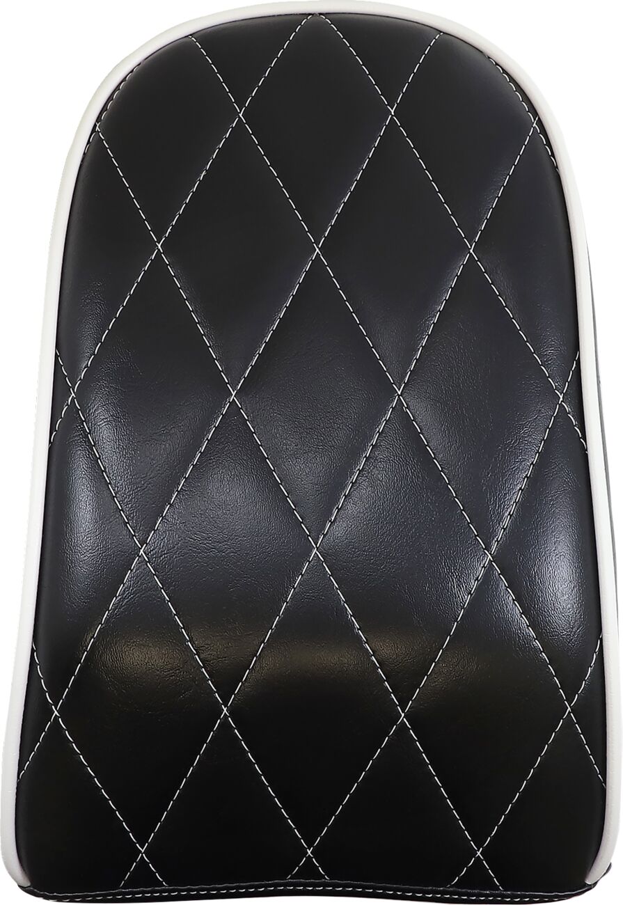 Le Pera Pillion Bare Bones Diamond Black With White Stitch - 18+ Softail (FXBR) Seat Le Pera