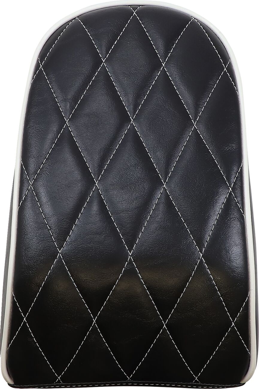 Le Pera Pillion Bare Bones Diamond Black With White Stitch - 18+ Softail (Fat Boy) Seat Le Pera