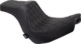 Drag Specialties Seats Predator Iii Seat Double Diamond Black W/ Black Stitching Softail 18+ Seat Drag Specialties