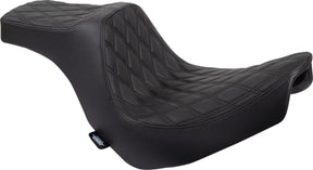 Drag Specialties Seats Predator Iii Seat Double Diamond Black W/ Black Stitching Softail 18+ Seat Drag Specialties