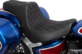 Drag Specialties Seats Predator Iii Seat Double Diamond Black W/ Black Stitching Softail 18+ Seat Drag Specialties