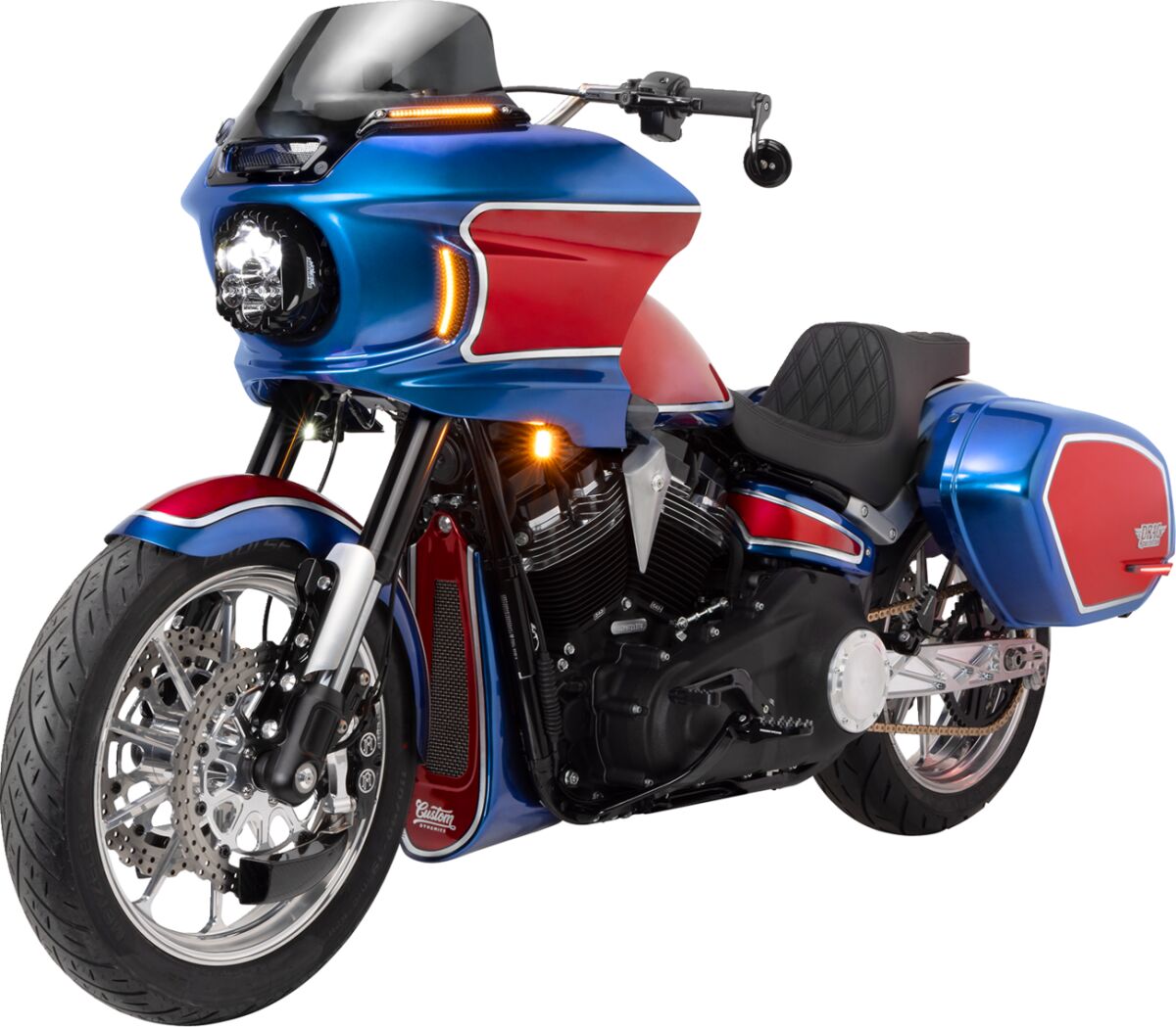 Drag Specialties Seats Predator Iii Seat Double Diamond Black W/ Black Stitching Softail 18+ Seat Drag Specialties