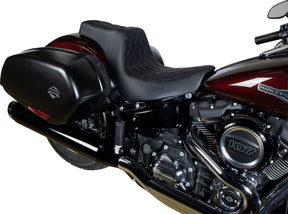 Drag Specialties Seats Predator Iii Seat Double Diamond Black W/ Black Stitching Softail 18+ Seat Drag Specialties