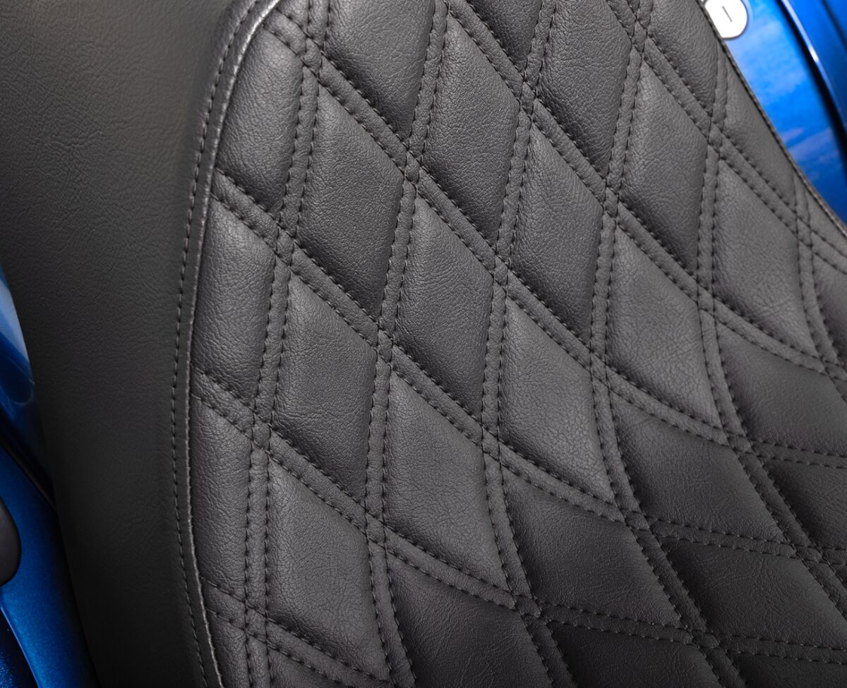 Drag Specialties Seats Predator Iii Seat Double Diamond Black W/ Black Stitching Softail 18+ Seat Drag Specialties
