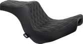 Drag Specialties Seats Predator Iii Seat Double Diamond Black W/ Silver Stitching Softail 18+ Seat Drag Specialties