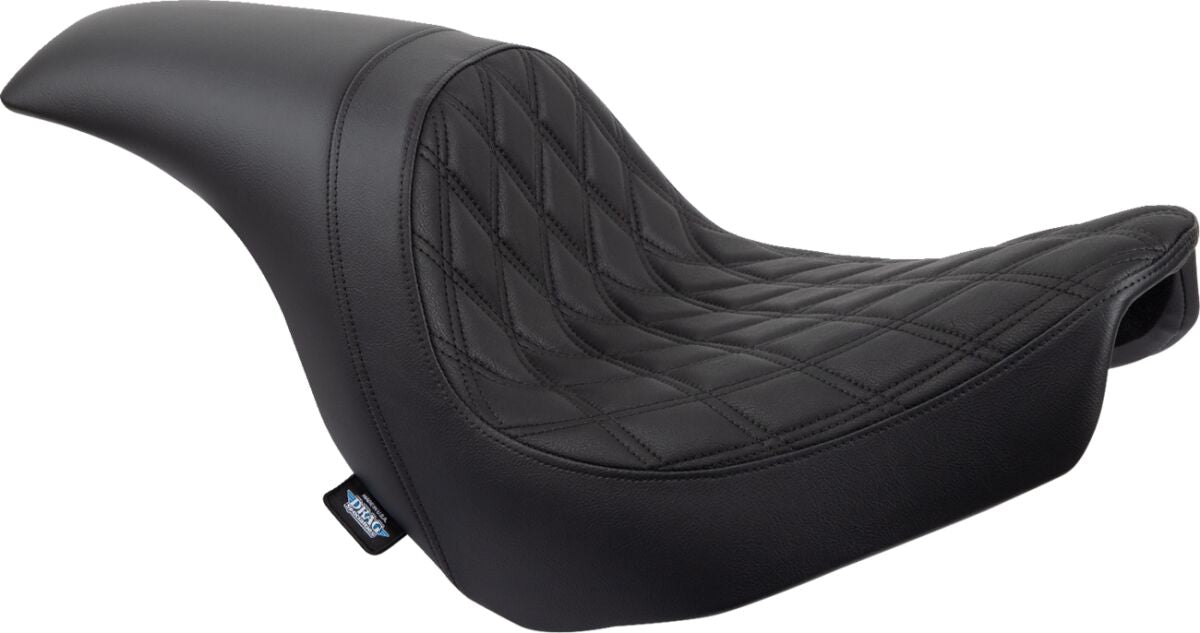 Drag Specialties Seats Predator Seat Double Diamond W/ Black Sitching Vinyl Fl Seat Drag Specialties