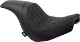 Drag Specialties Seats Predator Seat Double Diamond W/ Black Sitching Vinyl Fl Seat Drag Specialties