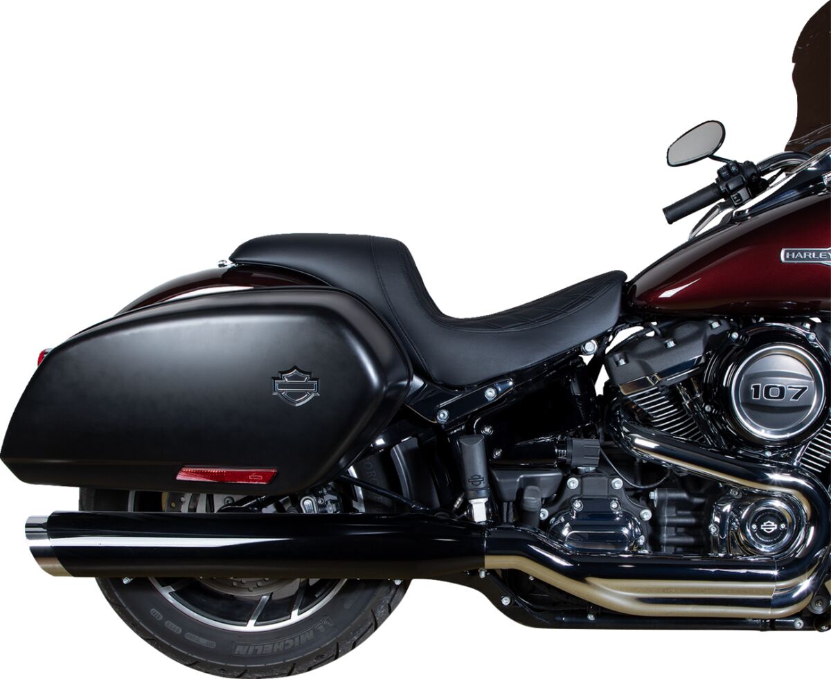 Drag Specialties Seats Predator Seat Double Diamond W/ Black Sitching Vinyl Fl Seat Drag Specialties