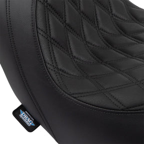 Drag Specialties Seats Predator Seat Double Diamond W/ Black Sitching Vinyl Fl Seat Drag Specialties