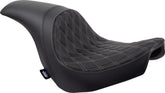 Drag Specialties Seats Predator Seat Double Diamond W/ Silver Sitching Vinyl Fl Seat Drag Specialties