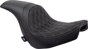 Drag Specialties Seats Predator Seat Double Diamond W/ Silver Sitching Vinyl Fl Seat Drag Specialties