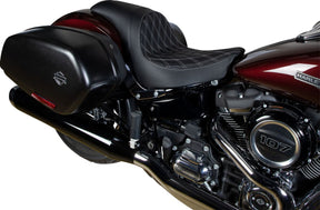 Drag Specialties Seats Predator Seat Double Diamond W/ Silver Sitching Vinyl Fl Seat Drag Specialties