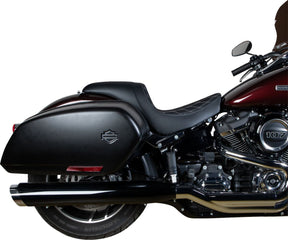 Drag Specialties Seats Predator Seat Double Diamond W/ Silver Sitching Vinyl Fl Seat Drag Specialties