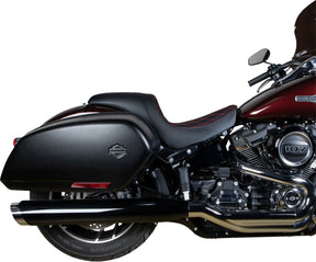 Drag Specialties Seats Predator Seat Double Diamond W/ Red Sitching Vinyl Fl Seat Drag Specialties