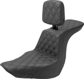 Saddlemen Tour Step Up With Driver's Backrest Full LS Seat - 18+ Softail (FLSB, FXLR/S) Seat Saddlemen