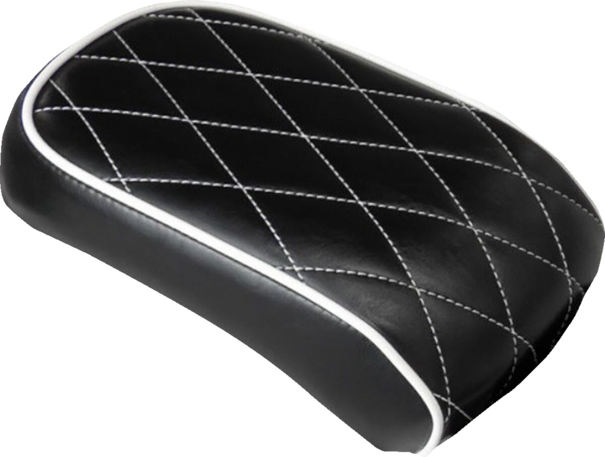 Pillion Bare Bones Diamond Black With White Stitch - 08-17 Softail Seat Accessories Le Pera Default Title