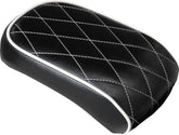 Le Pera Pillion Bare Bones Diamond Black With White Stitch - 08-17 Softail Seat Le Pera