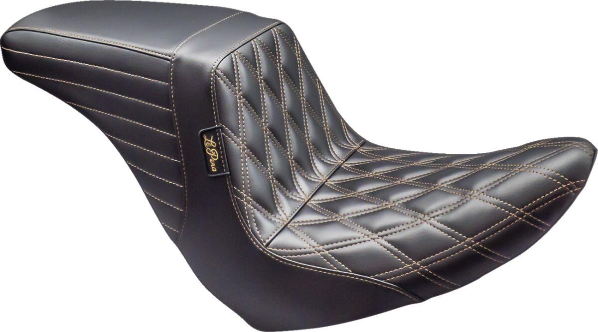 Kickflip Up Front Double Diamond W/Chestnut Seat - 18+ Softail (Low Rider) Seat Le Pera Default Title