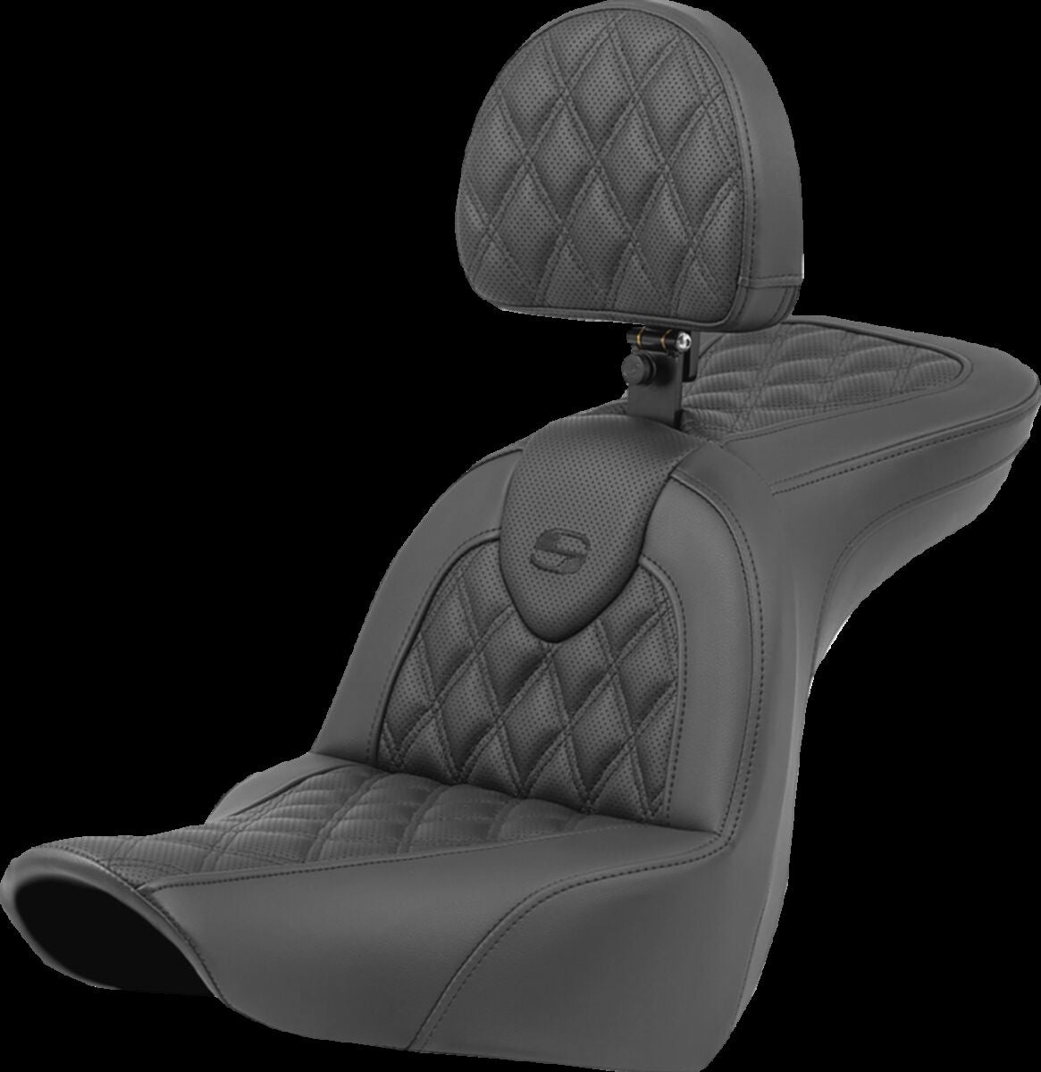 Saddlemen Roadsofa LS With Driver's Backrest Seat - 18+ Softail (Low Rider FXLR/FXLRS/FXLRST & Sport Glide FLSB) Seat Saddlemen