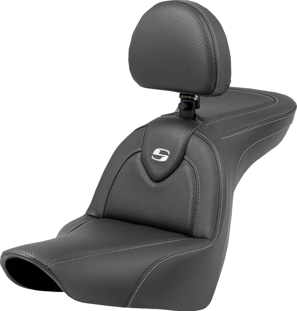 Roadsofa CF With Driver's Backrest Seat - 18+ Softail (Low Rider FXLR/FXLRS/FXLRST & Sport Glide FLSB) Seat Saddlemen Default Title