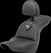 Saddlemen Roadsofa CF With Driver's Backrest Seat - 18+ Softail (Low Rider FXLR/FXLRS/FXLRST & Sport Glide FLSB) Seat Saddlemen
