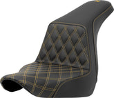 Step Up Front LS, Gold Stitch - 18+ Softail (Low Rider FXLR/FXLRS/FXLRST & Sport Glide FLSB) Seat Saddlemen Default Title