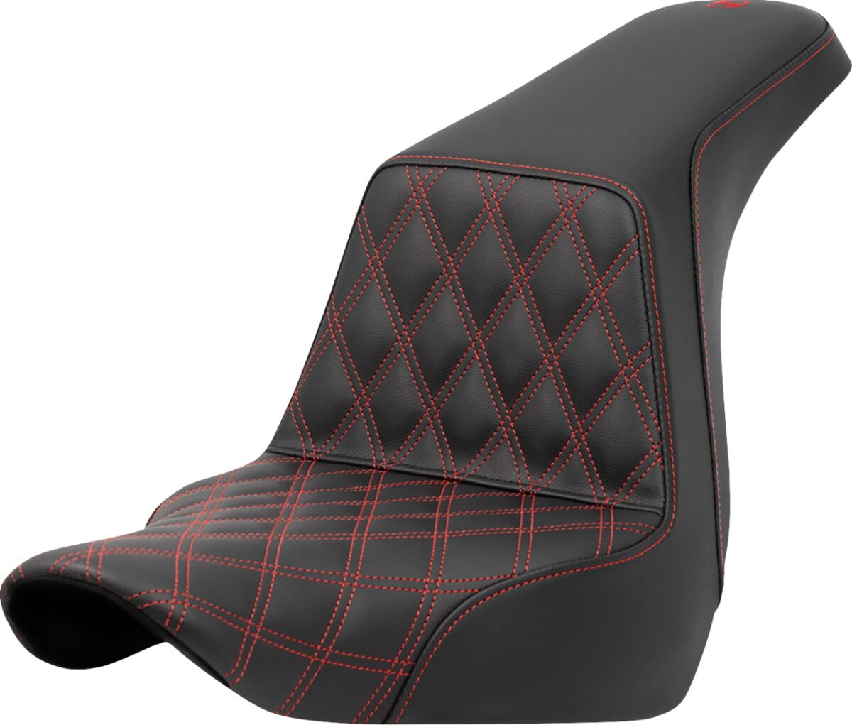 Step Up Front LS, Red Stitch - 18+ Softail (Low Rider FXLR/FXLRS/FXLRST & Sport Glide FLSB) Seat Saddlemen Default Title