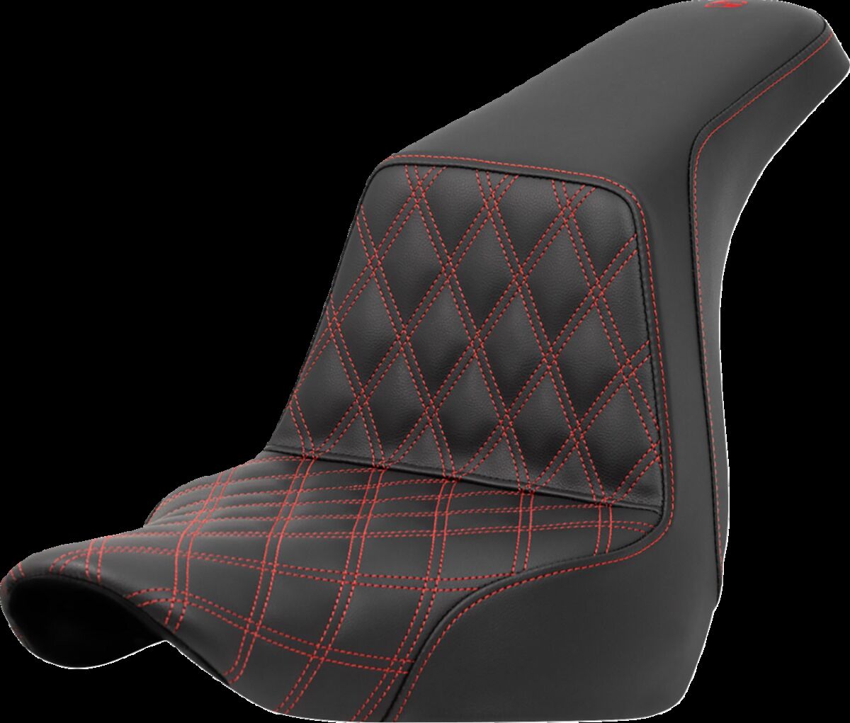 Saddlemen Step Up Front LS, Red Stitch - 18+ Softail (Low Rider FXLR/FXLRS/FXLRST & Sport Glide FLSB) Seat Saddlemen