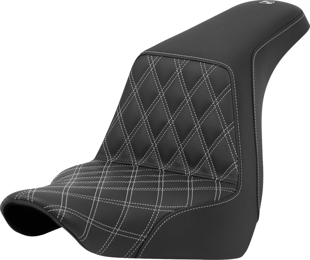 Step Up Front LS, Silver Stitch - 18+ Softail (Low Rider FXLR/FXLRS/FXLRST & Sport Glide FLSB) Seat Saddlemen Default Title