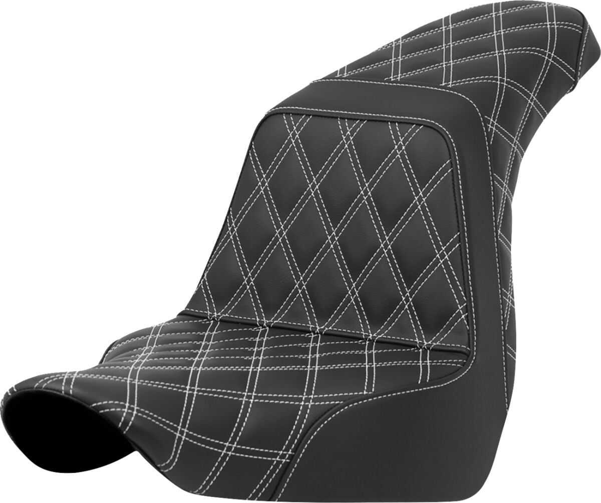 Step Up Full LS, White Stitch - 18+ Softail (Low Rider FXLR/FXLRS/FXLRST & Sport Glide FLSB) Seat Saddlemen Default Title