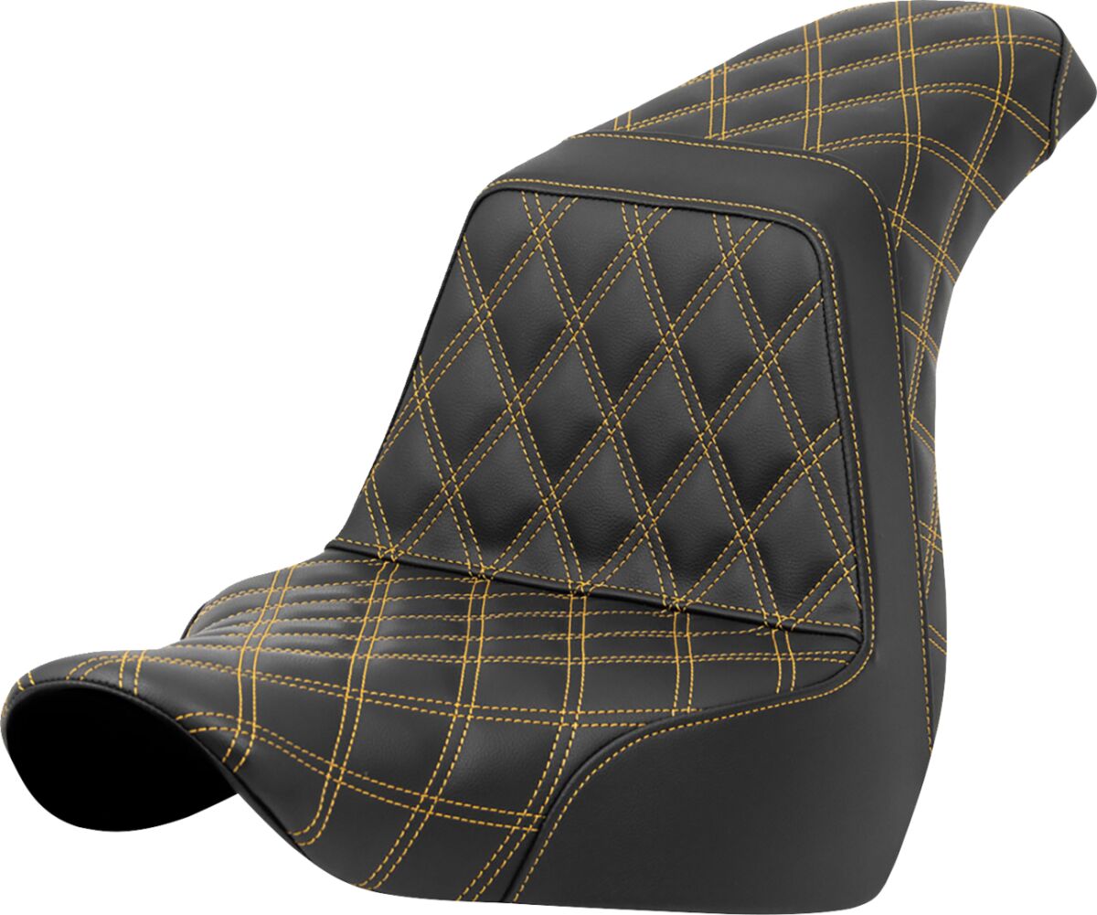 Step Up Full LS, Gold Stitch - 18+ Softail (Low Rider FXLR/FXLRS/FXLRST & Sport Glide FLSB) Seat Saddlemen Default Title