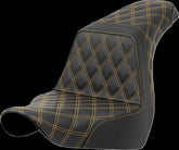 Saddlemen Step Up Full LS, Gold Stitch - 18+ Softail (Low Rider FXLR/FXLRS/FXLRST & Sport Glide FLSB) Seat Saddlemen