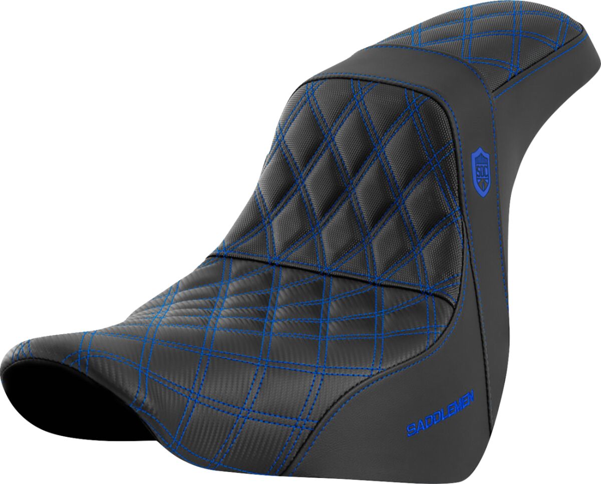 SDC Pro Series Performance Gripper Seat, Blue Stitch - 18+ Softail Seat Saddlemen Default Title