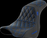 Saddlemen SDC Pro Series Performance Gripper Seat, Blue Stitch - 18+ Softail Seat Saddlemen